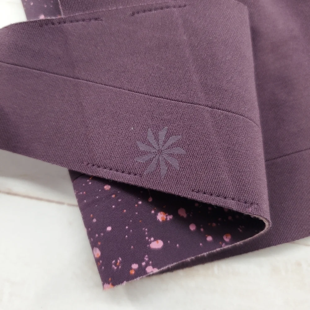 Athleta‎ Crossover Reversible Sports Bra Purple Speck Spatter Size Medium